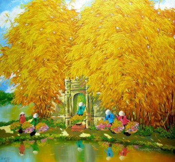  autumn art - Autumn pond DNS6 Vietnamese Asian